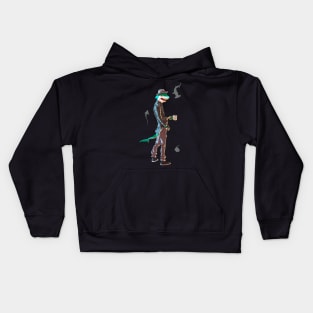 Humanoid Shark Coffee Guy Kids Hoodie